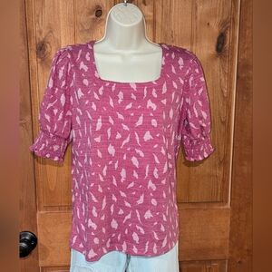 Nine West Pink Patterned Blouse